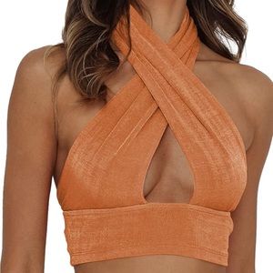 Criss Cross Neck Halter Top